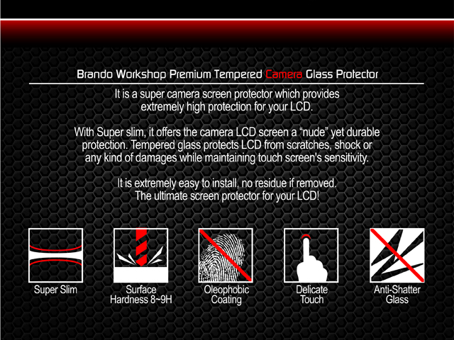 Brando Workshop Premium Tempered Glass Protector for Camera (Sony Alpha NEX-3)
