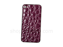iPhone 4 Crocodile Leather Rear Panel - Purple