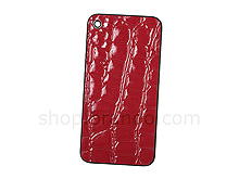 iPhone 4 Crocodile Leather Rear Panel - Red