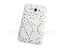 HTC ChaCha Glittery Leaf Embossed Back Case