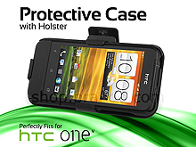 HTC One V Protective Case with Holster