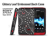 Sony Xperia Tipo ST21i Glittery Leaf Embossed Back Case
