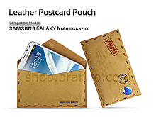 Leather Postcard Pouch For Samsung Galaxy Note II GT-N7100