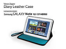 Verus Zipper Diary Leather Case for Samsung Galaxy Note 10.1