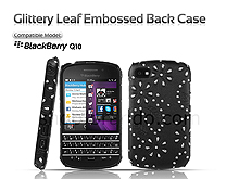 BlackBerry Q10 Glittery Leaf Embossed Back Case