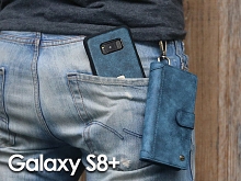 Samsung Galaxy S8+ Metal Buckle Zipper Wallet Folio Case