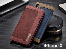 iPhone X Jeans Leather Wallet Case