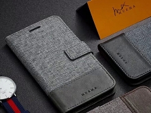 Nokia 8 Canvas Leather Flip Card Case