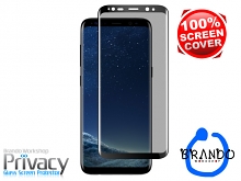 Brando Workshop Full Screen Coverage Curved Privacy Glass Screen Protector (Samsung Galaxy S8) - Black