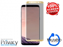 Brando Workshop Full Screen Coverage Curved Privacy Glass Screen Protector (Samsung Galaxy S8+) - Gold