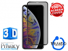 Brando Workshop Full Screen Coverage Curved Privacy Glass Screen Protector (iPhone XS (5.8)) - Black