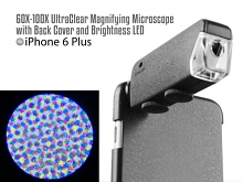 iPhone 6 Plus / 6s Plus 60X-100X UltraClear Magnifying Microscope with Back Cover and Brightness LED