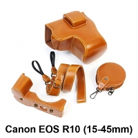 Canon EOS R10 (15-45mm) Premium Leather Case with Leather Strap