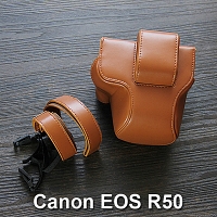 Canon EOS R50 Leather Case with Leather Strap