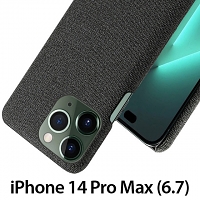 iPhone 14 Pro Max (6.7) Fabric Canvas Back Case