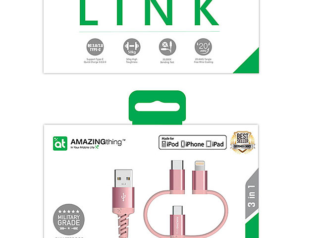 AMAZINGthing Supreme Link 3-In-1 Cable
