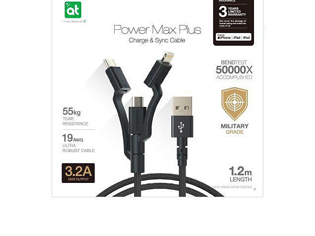 AMAZINGthing Power Max Plus 3-in-1 Charge & Sync Cable