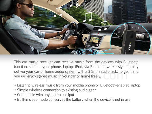 Wireless Car Bluetooth Music Receiver Stereo Output(EP-B3502)