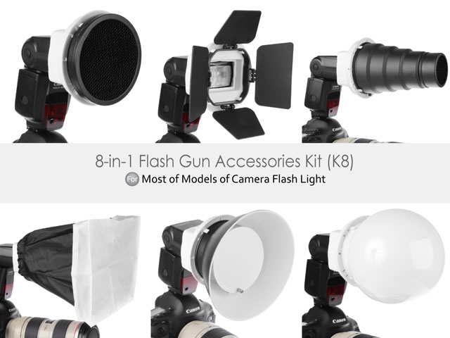 6-in-1 Flash Gun Accessories Kit (K8)