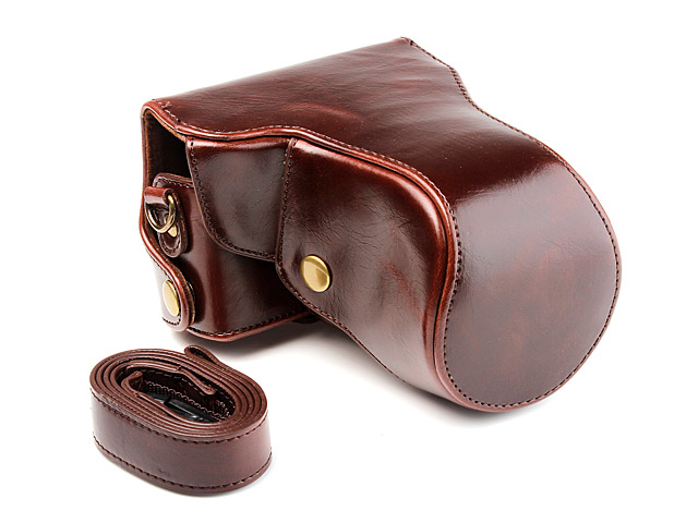 Cannon EOS M Premium Protective Leather Case with Leather Strap
