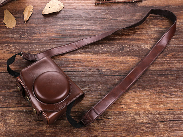 Panasonic Lumix LX10 Premium Protective Leather Case with Leather Strap