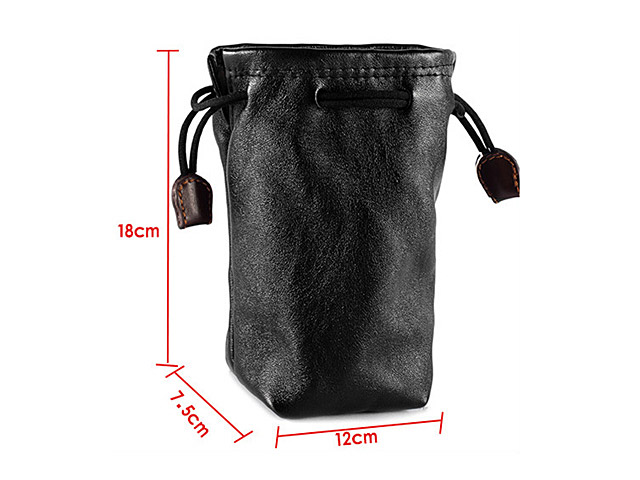 Camera Insert Storage Pocket Leather Pouch (M Size)