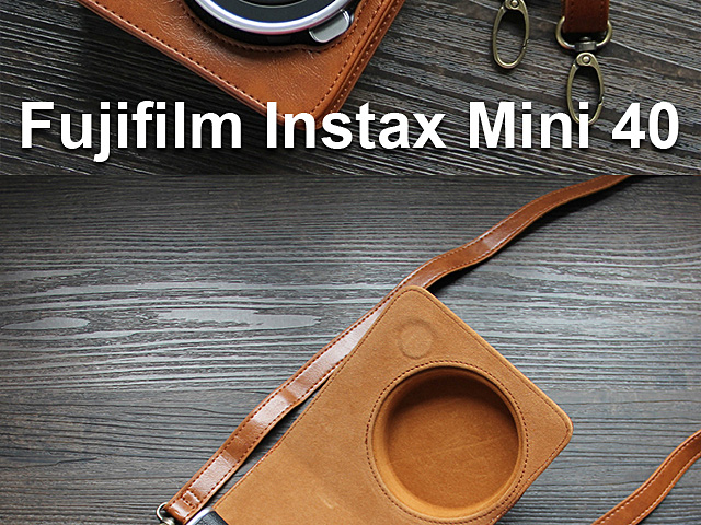 Fujifilm Instax Mini 40 Leather Case with Leather Strap
