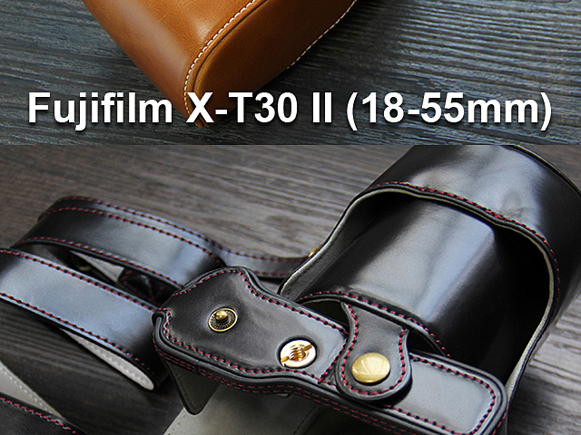 Fujifilm X-T30 II (18-55mm) Premium Leather Case with Leather Strap