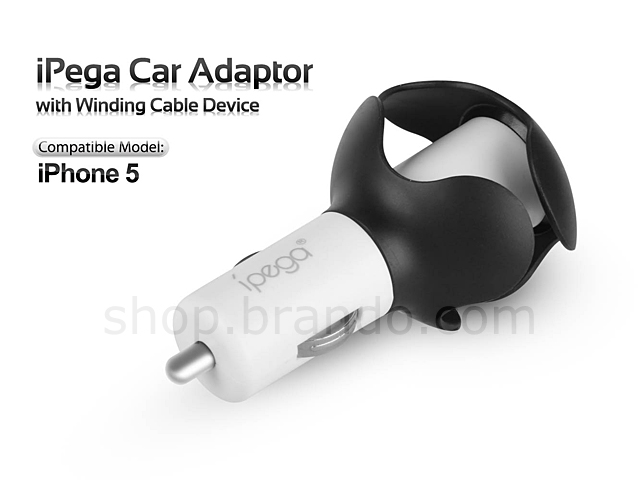 ipega iPhone 5 Car Adaptor with Winding Cable Device