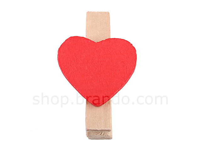 Wooden Clip (Hearts)