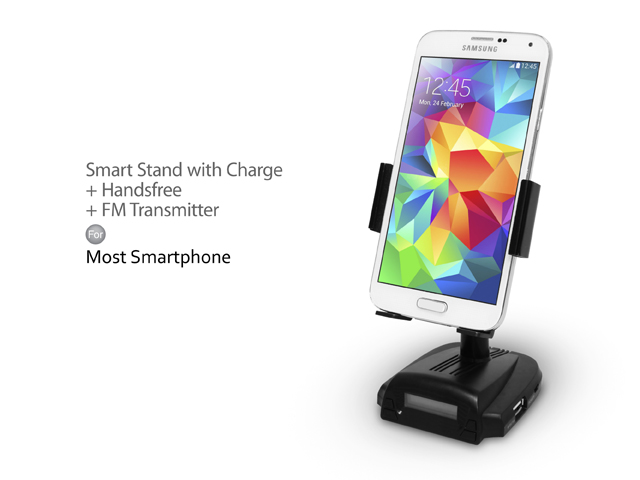 Smart Stand with Charge + Handsfree + FM Transmitter