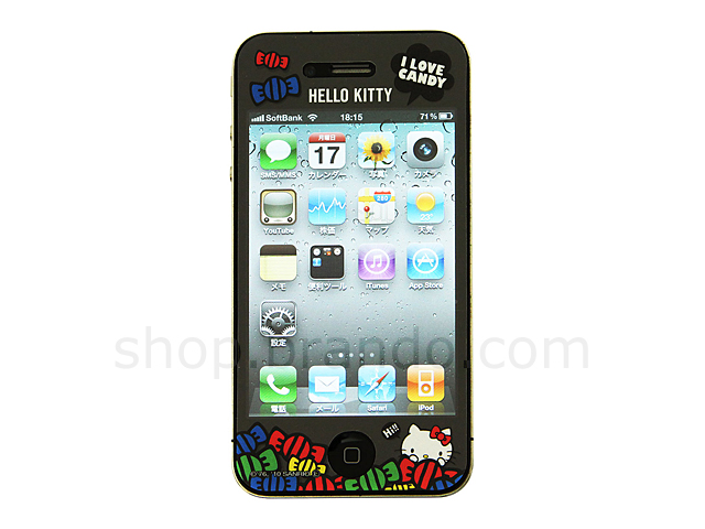 iPhone 4/4S Hello Kitty Front Screen Protector - I Love Candy