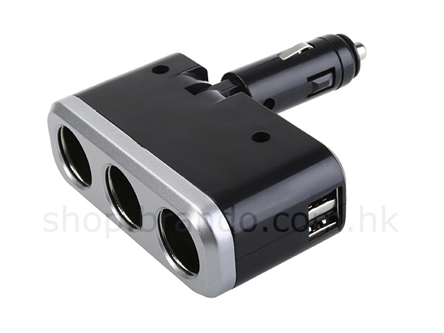 3-in-1 Car Adapter with 2 USB ports