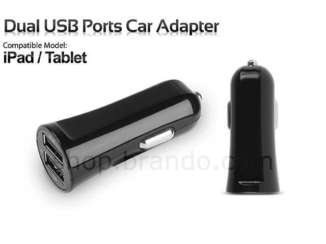 Dual USB Ports Car Adapter for iPad / Tablet (4200mAh)