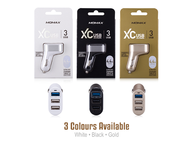 Momax  XC Series 3 USB Car Charger - Total 4.4A