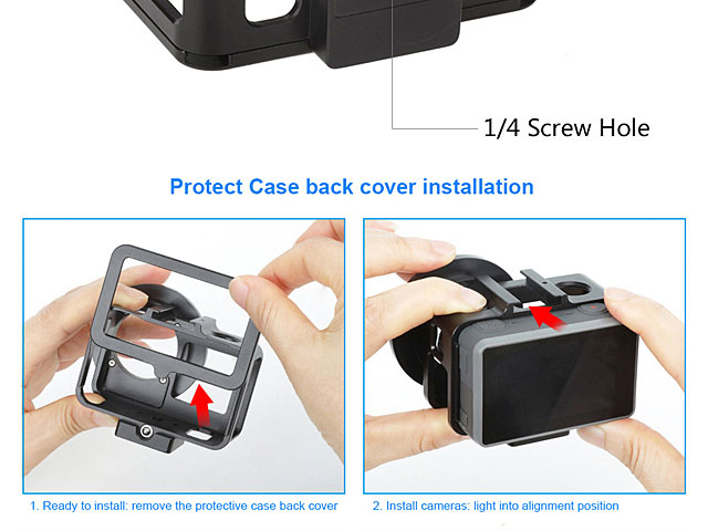 Housing Shell CNC Aluminum Protective Cage with 52mm UV Lens for DJI Osmo Action