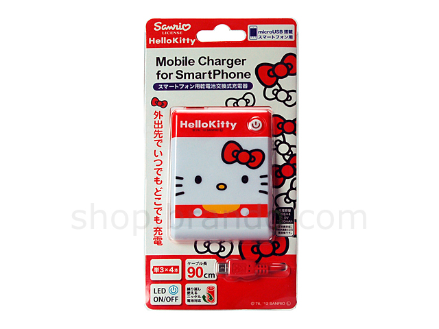 Hello Kitty Red-White AA Battery Emergency Charger Box for Android Phone/Smart Phone