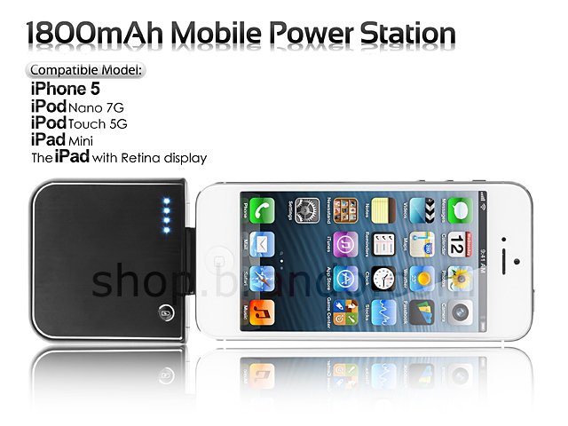1800mAh Mobile Power Station for iPhone 5 / 5s / 5c