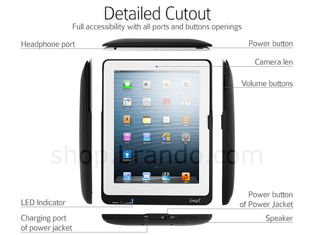 ipega  Power Jacket for The New iPad with Retina Display (9000mAh)
