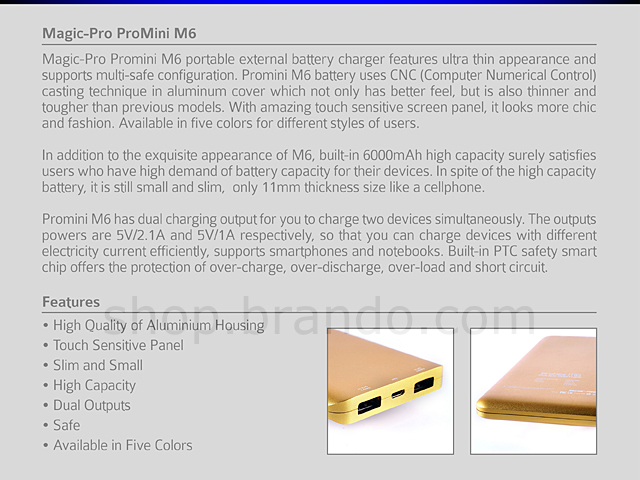 Magic-Pro ProMini M6 External Battery Charger (6000mAh)