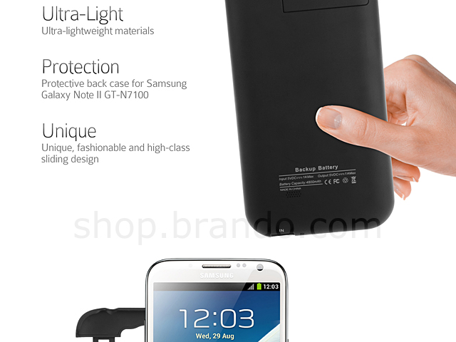 Power Jacket for Samsung Galaxy Note II GT-N7100 - 4800mAh
