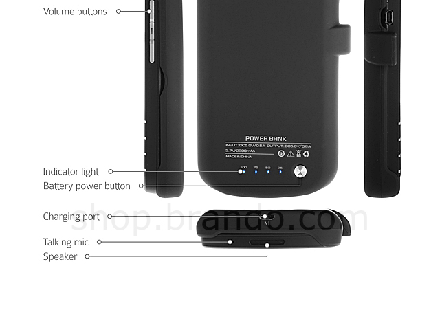 Power Jacket For BlackBerry Q10 - 2800mAh
