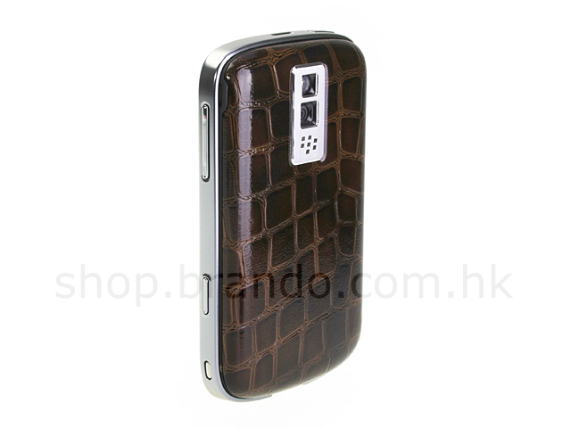 BlackBerry Bold 9000 Replacement Back Cover - Crocodile Leather Texture (Brown)