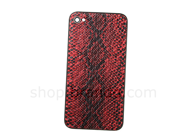 iPhone 4 Snake Skin Rear Panel - Red