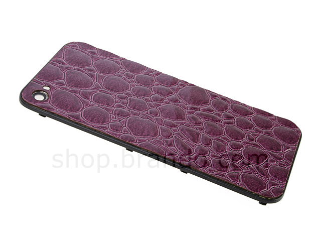 iPhone 4 Crocodile Leather Rear Panel - Purple