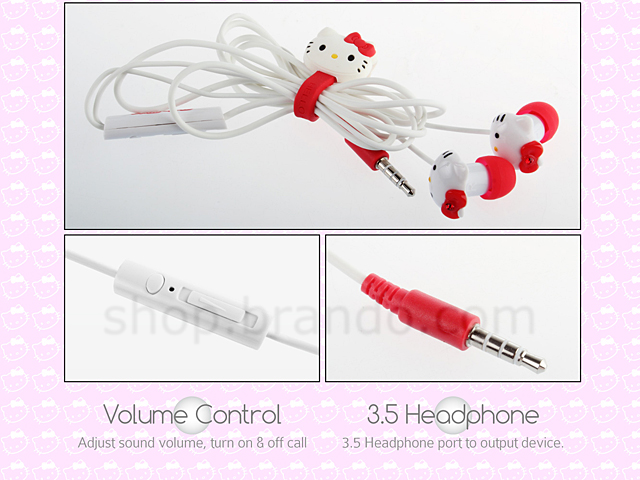 Hello Kitty Handsfree Earphone with Cable Tie