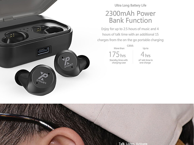 XPower ClearX Waterproof True Wireless Sport Earbuds