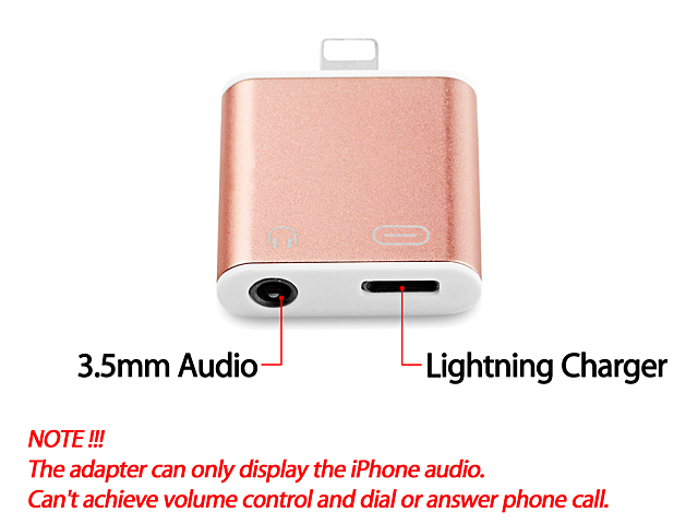 Lightning to 3.5mm Audio + Charger Adapter for iPhone 7 / 7 Plus