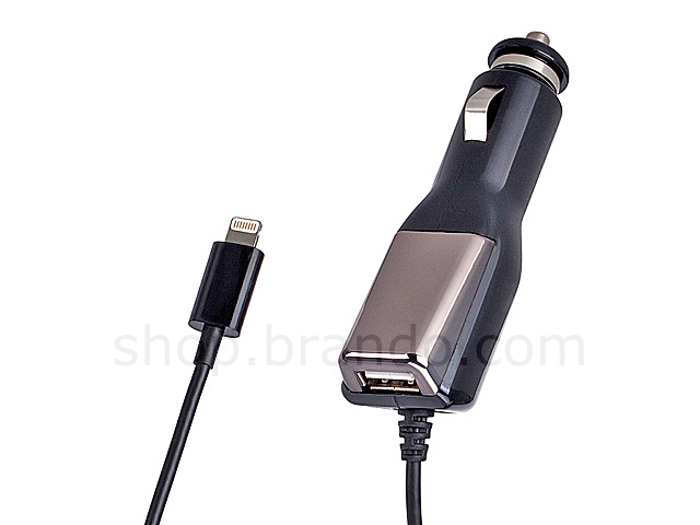 Momax iPhone/iPad iOS7 Built-in Lightning PLUS USB Port Car Charger (Apple Authorized)