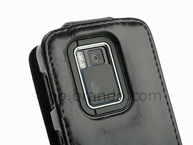 Nokia N900 Fashionable Flip Top Leather Case